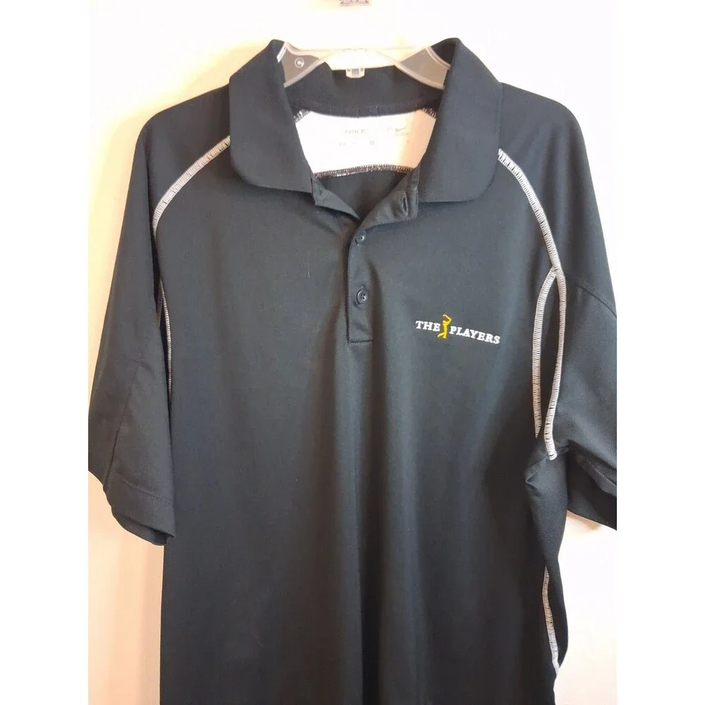 Nike Golf Dri-Fit Polo Mens Large Black PGA Sawgrass 